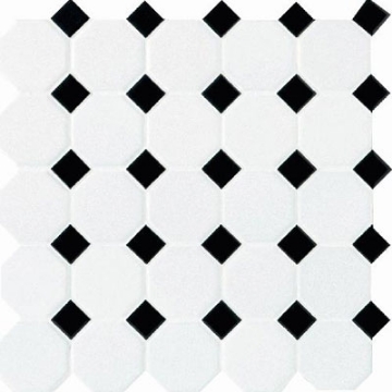 Picture of Daltile - Octagon & Dot Matte White/Black Gloss Dot