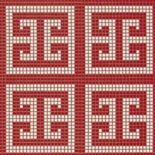 Picture of Bisazza Mosaico - Decori Opus Romano - Key White Red