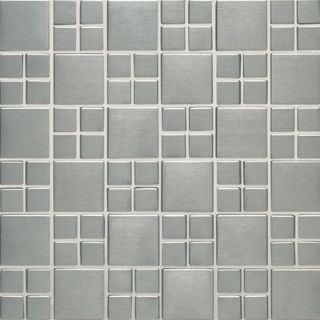 Picture of Daltile - Metallica Mosaics Square Combination Mosaic Brushed Stainless Steel