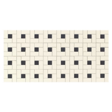 Picture of Daltile - Keystones Blends Black Dot Windmill Mosaic Biscuit with Black Dot