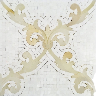 Picture of SOHO Studio Corp - Water Jet Mosaic MJ Regalia White Thassos