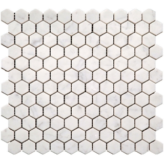 Picture of MiR Mosaic - Marbella Carrara Hex 1 x 1 Carrara Hex Polished