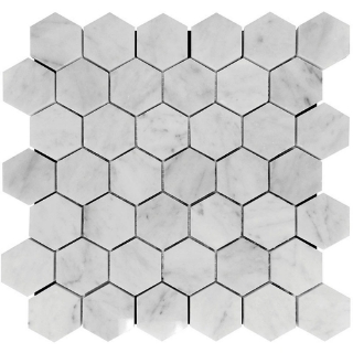 Picture of MiR Mosaic - Marbella Carrara Hex 2 x 2 Carrara Hex Polished