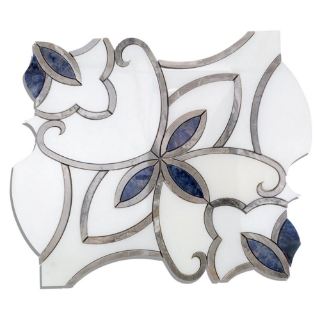 Picture of SOHO Studio Corp - Water Jet Mosaic MJ Grace Cersi China White Gray Diamond Blue