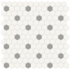 Picture of Anatolia Tile & Stone - Soho 1 Inch Hexagon Mosaic Canvas White with Cement Chic