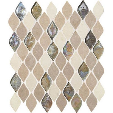 Picture of Daltile - Stone Decorative Accents Raindrop Mosaic Blanc Et Beige