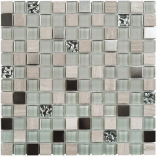 Picture of Bati Orient - Mix Mosaic 7/8 x 7/8 Grey Mix Marble Glass Metal