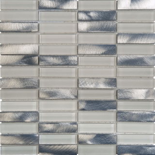 Picture of Bati Orient - Mix Mosaic Mix Rectangles Aluminum White Glass