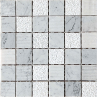 Picture of Bati Orient - Marble Mosaic 2 x 2 Grey White Mix Sand Blasted