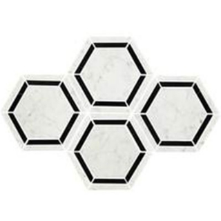 Picture of Daltile - Marble 6 Hex Mosaic Black White Blend