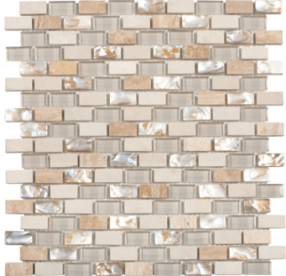 Picture of Bati Orient - Mother of Pearl Glass Marble Beige/White/Beige Mix Brick