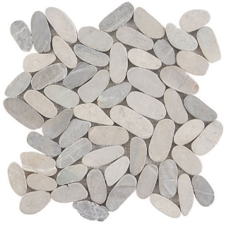 Picture of SOHO Studio Corp - Pebblestone Sliced Prambanan Grey Flat Oval