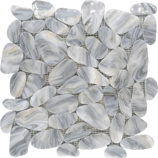 Picture of Bati Orient - Pebbles Reconstituted Decorated Light Grey Mix Shiny