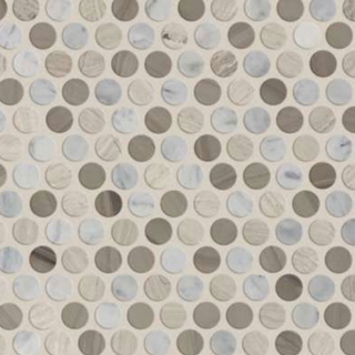 Picture of Shaw Builder - Estate Mosaic Penny Round Bianco Carrara Rockwood