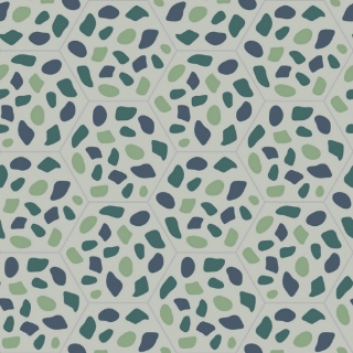 Picture of Bisazza Mosaico - Cementiles Decorations Hex Grit Blue