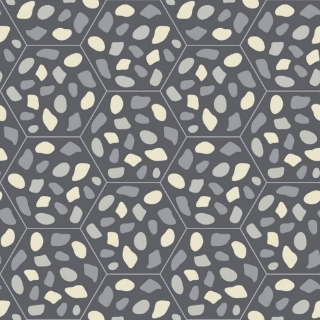 Picture of Bisazza Mosaico - Cementiles Decorations Hex Grit Dark Grey