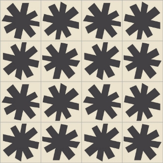 Picture of Bisazza Mosaico - Cementiles Decorations Square Asterisque BW