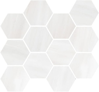 Picture of Happy Floors - Dolomite Hexagon Mosaic White Natural