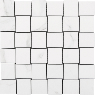 Picture of Happy Floors - Statuario Basketweave Mosaic Statuario Glossy