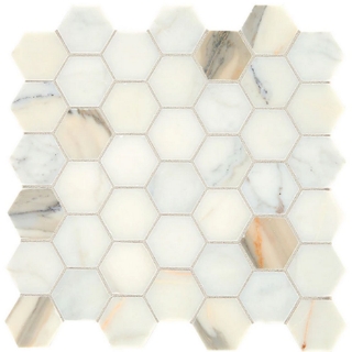 Picture of Daltile - Marble 2 Hex Mosaics Honed Calacatta Gold