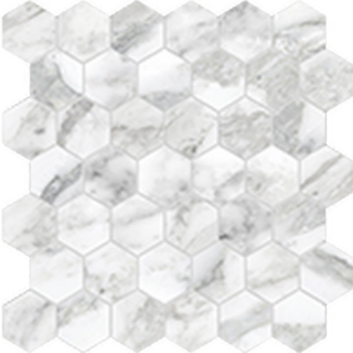 Picture of Anatolia Tile & Stone - La Marca Hexagon Mosaic 2 Arabescato Polished
