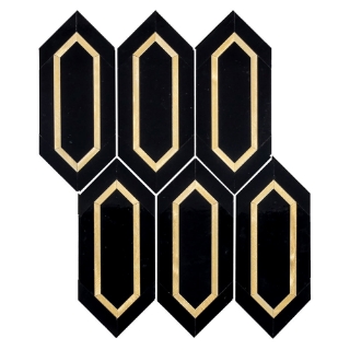 Picture of Elon Tile & Stone - Aluminum Picket Black Gold Polished