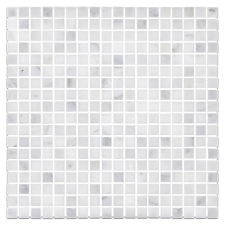 Picture of Elon Tile & Stone - 5/8 x 5/8 Square Mosaics Pearl White Honed