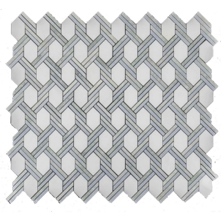 Picture of Elon Tile & Stone - Captiva Mosaics White Thassos Blue Celeste Ming Green