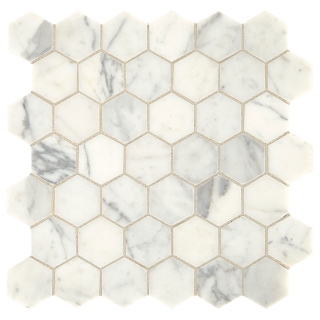 Picture of Daltile - Marble 2 Hex Mosaics Honed Statuario
