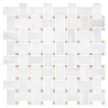 Picture of Elon Tile & Stone - Basketweave Mosaics Dolomite Crema Marfil Dot Honed