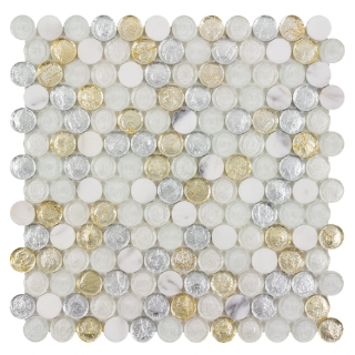 Picture of Anthology Tile - Chic Penny Round Mosaic Tuscan Sun