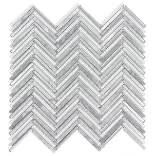 Picture of Anthology Tile - Seasons Herringbone Mosaic Frost Herringbone