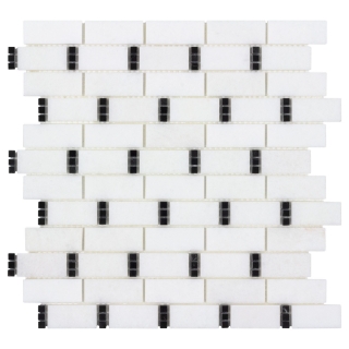 Picture of Anthology Tile - The Finish Line Dominos Mosaic Sable Black Dominos