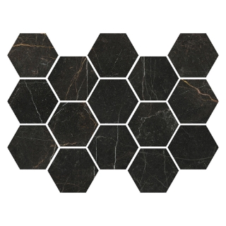 Picture of MiR Mosaic - Imperial Hexagon Mosaic Gold Nero