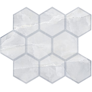 Picture of American Wonder Porcelain - Era Hexagon Mosaic Mystic Gray Polished