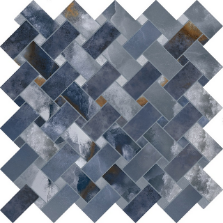 Picture of MiR Mosaic - Imperial Basketweave Mosaic Onyx Blue