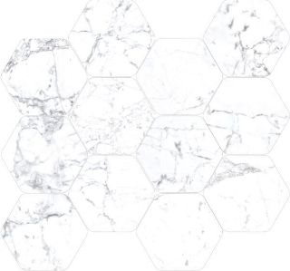 Picture of Happy Floors - Kobe Rounded Hexagon Mosaic Statuarietto Natural