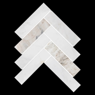 Picture of Elon Tile & Stone - Herringbone Mosaics 2 x 8 Bianco Oro