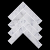 Picture of Elon Tile & Stone - Herringbone Mosaics 2 x 8 Bianco Carrara