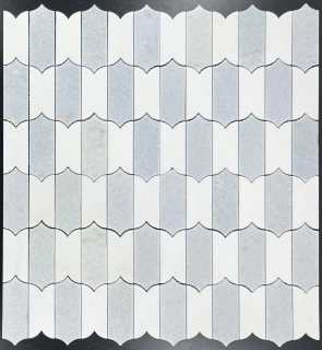 Picture of Elon Tile & Stone - Regalia Mosaics Blue Celeste White Thassos
