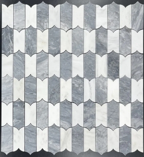 Picture of Elon Tile & Stone - Regalia Mosaics Pearl White Bardiglio Nuvolato