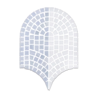 Picture of Elon Tile & Stone - Curvosa Mosaics Blue Celeste Dual Curvosa White Thassos Honed