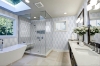 Picture of Elon Tile & Stone - Curvosa Mosaics Blue Celeste Dual Curvosa White Thassos Honed
