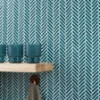 Picture of SOHO Studio Corp - Motek Herringbone Mosaic Polished Teal Crackled