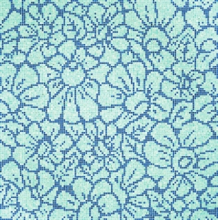 Picture of Bisazza Mosaico - Decori 10 - Graphic Flowers Blue