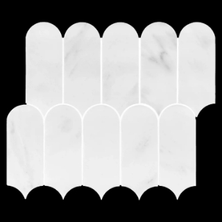 Picture of Elon Tile & Stone - Wave Mosaics Pearl White Honed