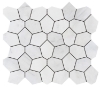 Picture of Bati Orient - Marble Irregular Hexagon White Grey