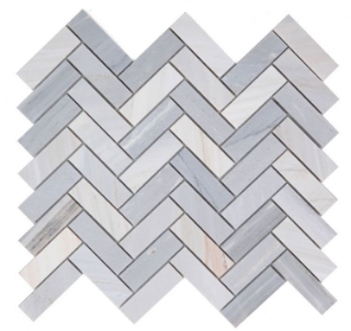 Picture of Elysium - Herringbone Mosaic Italian Blue