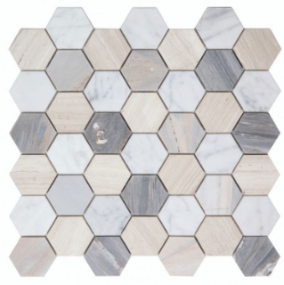 Picture of Elysium - 2 x 2 Hexagon Mosaic Blue