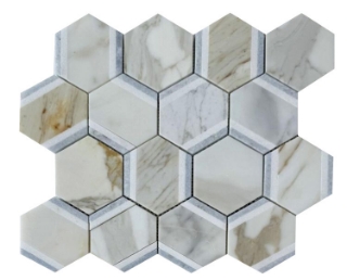 Picture of Elysium - Hexagon Mosaic Royal Calacatta Gold